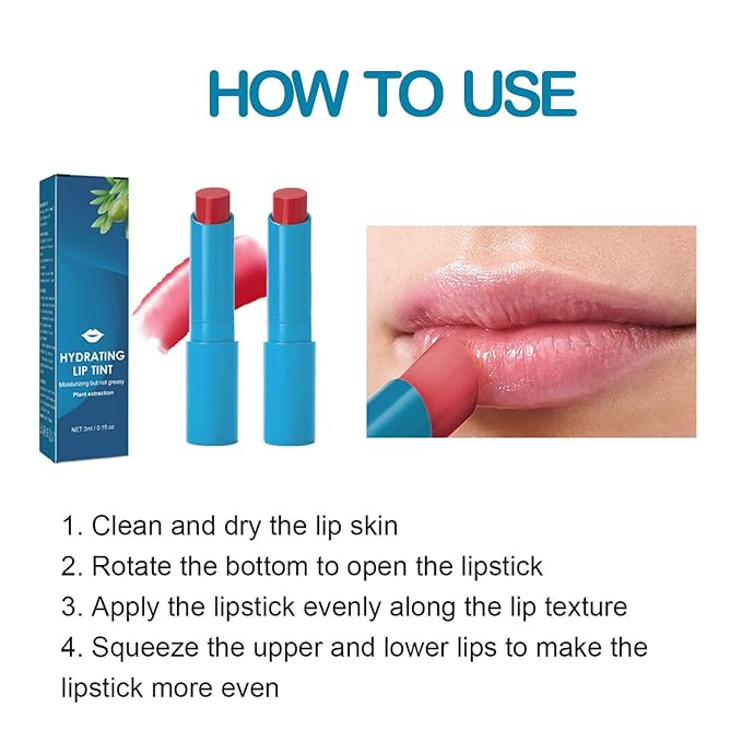 2pcs Thrive Lip Tint Hydrating, Strong Moisturizing Effect Tinted Lip Balm Hydrating, Natural Ingredients Sheer Moisture Lip Tint, Non-Sticky and Long-Lasting Lip Care-Velvo Beauty