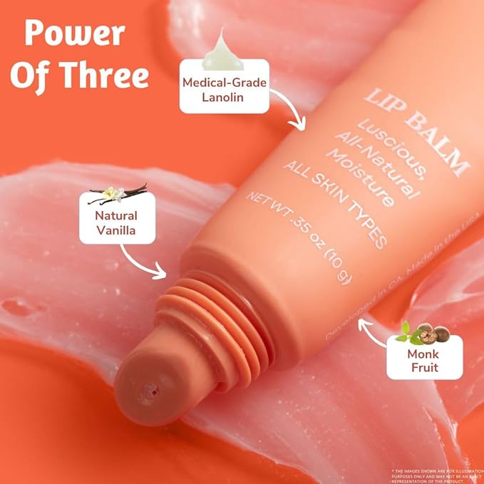 Lipbalm consisits of Medical-Grade Lanolin, Natural Vanila & Monk Fruit-Velvo Beauty