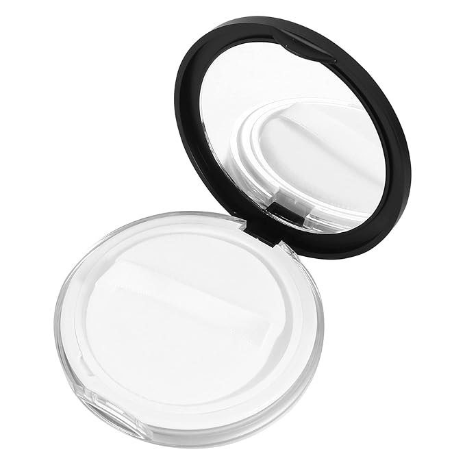 Loose Container 2pcs Loose Containers with Elasticated Net Sifter, Mirror and Puff 5g Loose Compact Case Case for DIY Makeup and Travel ( Black ) Travel Container-Velvo Beauty