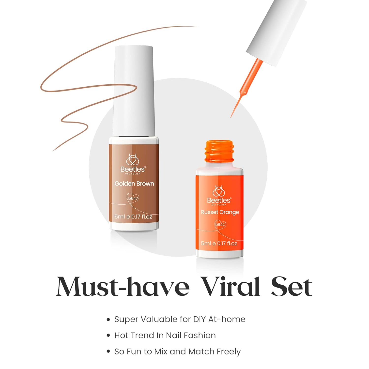 beetles Gel Polish 12 Pcs White Nude Red Green Gel Polish Paint Swirl Gel Nail Art Built Thin Brush in Bottle Soak off Uv Led Lamp Fall Gel Nail Polish-Velvo Beauty