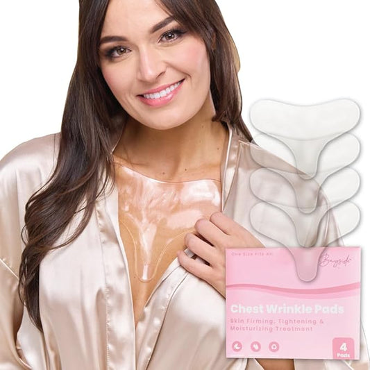 Chest Wrinkle Patches Reusable | Anti-Aging Patches for Fine Lines | Long-Lasting Wrinkle Pads for a Youthful Appearance | Skin-Safe Chest Care Solution | Includes 4 Durable Pads for a Smooth Look 4ct-Velvo Beauty