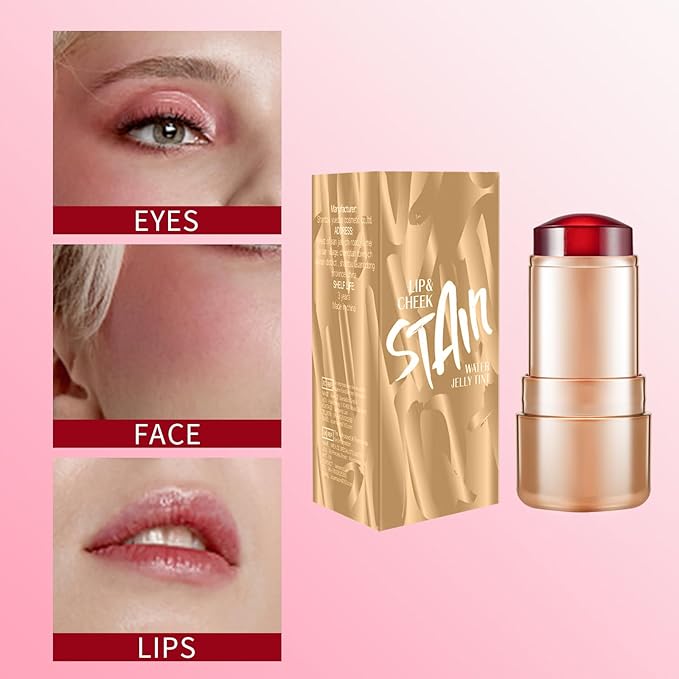 2pcs Jelly Blush Stick, Multi-purpose Lip and Cheek Colour Stick, Jelly Texture Waterproof, Moisturising and Long-lasting, Non-sticky, Create Watercolour Makeup Effect for Women and Girls 1#-Velvo Beauty