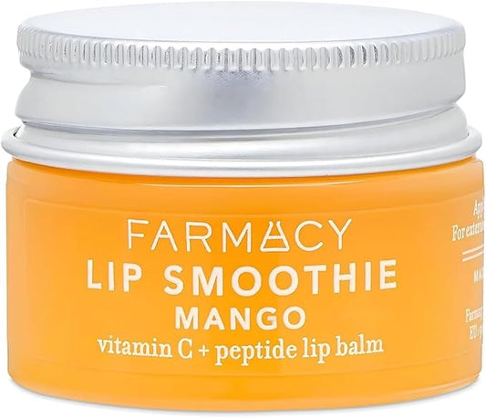 Farmacy Peptide Lip Balm - Lip Smoothie Hydrating Lip Balm with Vitamin C to Visibly Plump + Smooth Lip Lines - Nourishing Lip Treatment with a High-Gloss Finish - Mango (10g)-Velvo Beauty