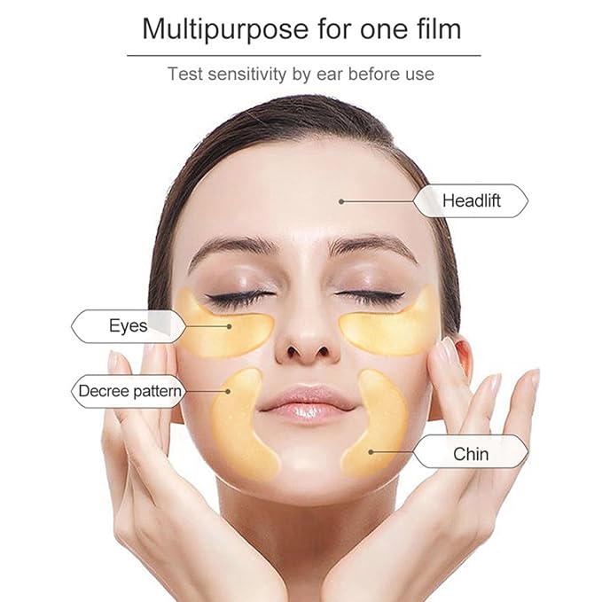 30 PCS Under Eye Collagen Patches,Crystal Pink Collagen Lip Masks，Gold Moisturizing Under Eye Mask，moisturizing skin, anti-chapping and anti-aging.…-Velvo Beauty