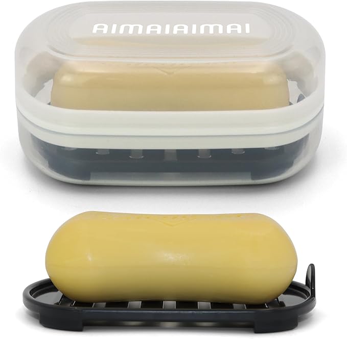 Soap Box, Travel Soap Container, Bar Soap Case with Removable Draining Layer - Clear Style A-Velvo Beauty