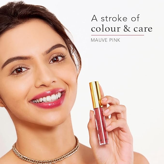 Oh-So-Luxe Liquid Tinted Lip Balm, Hydrating & Nourishing Tinted Lip Oil for dry dark lips, results in Soft & Glowing Lips, Moisturizing, Non-Sticky Mauve Pink Shade - 0.10 Fl Oz - RAS LUXURY OILS-Velvo Beauty