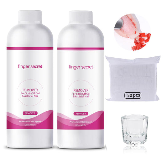 Nail Polish Remover 8Fl.Oz Nail Polish Remover Kit Polish Remover for Nails Glue Artificial Nails,Glitter Polish,Hard Builder gel,dip powder,poly gel,acrylic powder Remove-Velvo Beauty