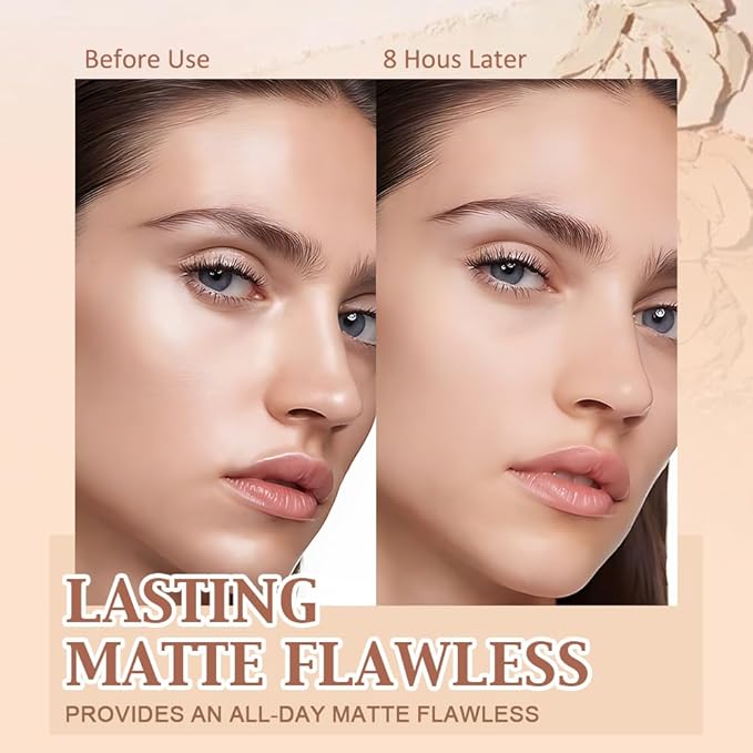 Oil Control Matte Perfection Face Pressed Powder, Matte Smooth Flawless Setting Powder Makeup, Polvo Compacto De Maquillaje, Waterproof Long Lasting, Cruelty Free, 0.35Oz (23AD White, 1)-Velvo Beauty