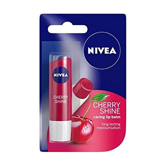 Nivea Cherry Shine Caring Lip Balm - Long Lasting Moisturisation - 4.8g-Velvo Beauty