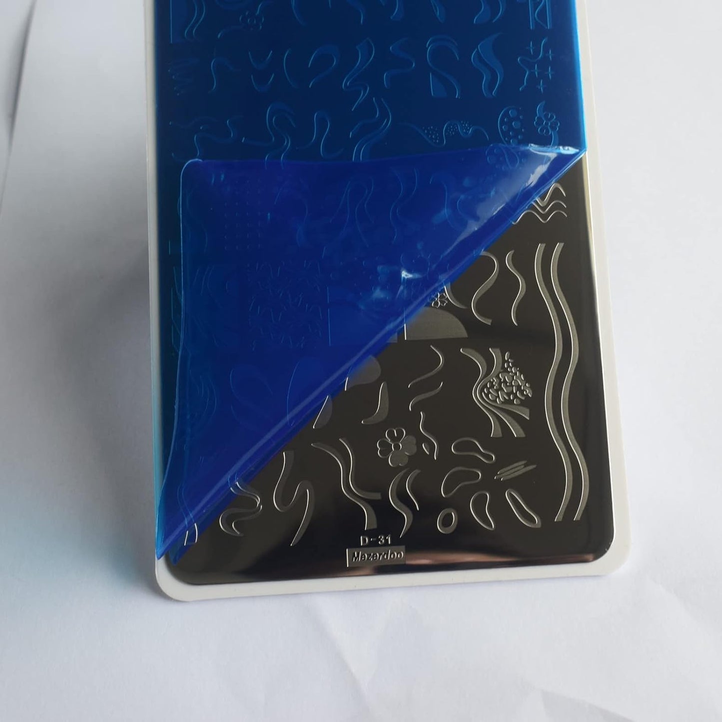 Swirl French Line Nail Stamping Plates French Tip Nail Stamp Plate Geometric Wave Stripes Snake Flower Nail Art Stamper Stencils Printing Template 2pcs Large Stainless Steel Nail Art Tools 14.5×9.5cm-Velvo Beauty