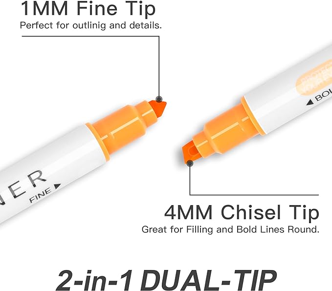 Highlighters Pastel Double Sided Chisel and Fine Tips Pastel Bible Highlighters No Bleed Through 12 Retro Colors Perfect for Bible Books, Journals, Drawings, and Underlining-Velvo Beauty