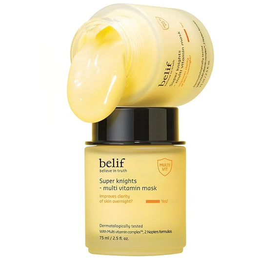 belif Vitamin C Overnight Butter Mask – Hydrating & Rejuvenating Sleeping Mask with Multi Vitamin Complex for Plumping Dull Skin & Refining Uneven Texture, Korean Skincare, 2.5 fl.oz-Velvo Beauty