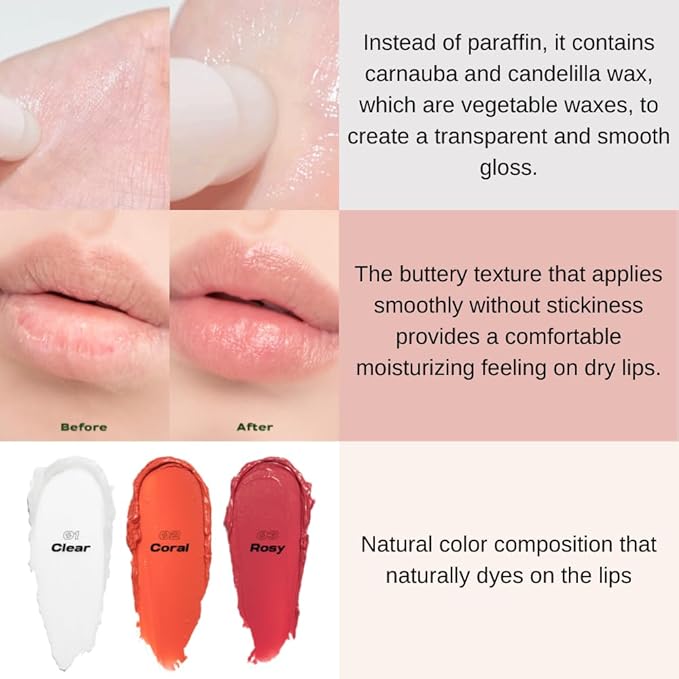 Smooth Butter Lip Balm 0.14 oz – Super Moisturizing Butter Lip Balm, Lip Repair & Care, Natural Color with Vegetable Wax, Shea Butter, All Day Hydration, Soothe Dry Chapped Lips (02 CORAL)-Velvo Beauty