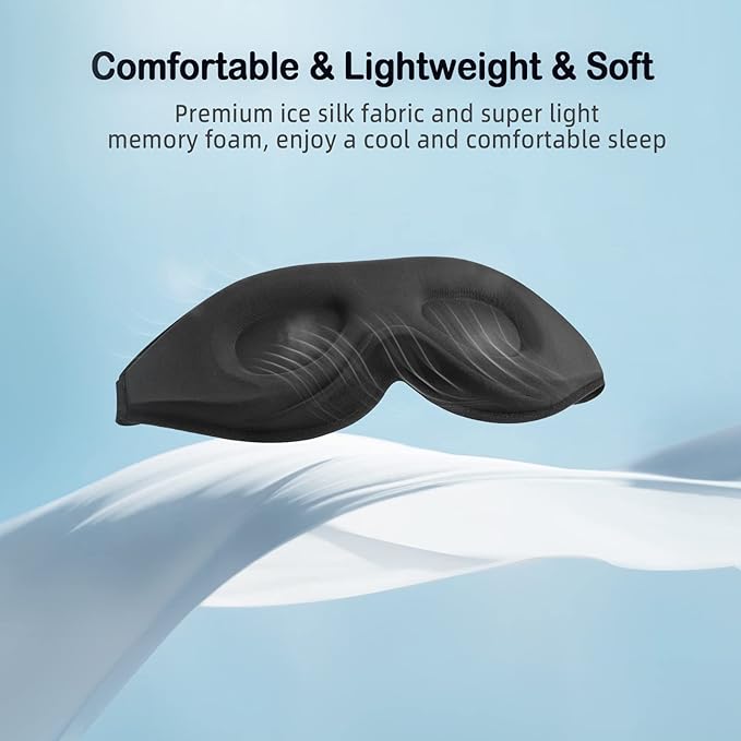 LitBear Sleep Masks for Women, Pink Eye Mask for Sleeping, Comfortable Night Sleeping Mask, Soft Contoured Eye Cover for Sleeping with Elastic Strap for Side Sleeper Men Flying Shift Worker-Velvo Beauty