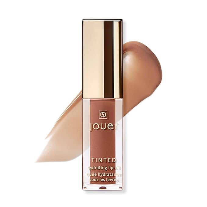 Jouer Essential Tinted Hydrating Lip Oil Gloss – Moisturizing Dry Lip Treatment Serum - Fragrance Free Tinted Lip Oil - Jojoba Seed Oil and Apricot Oil Formula-Velvo Beauty