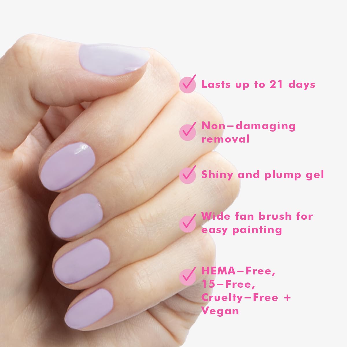 Olive & June Gel Polish | UV LED Nail Lamp Needed | Long Lasting Formula | Up to 21 Days of Wear | Damage-Free Removal | Salon-Quality Manicure, Pedicure at Home | You're Invited | Lilac-Velvo Beauty