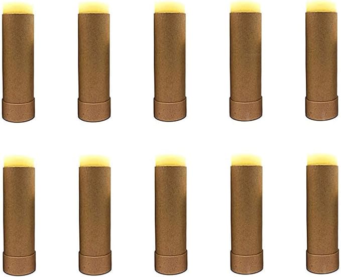 10 Pcs 2 Oz Paperboard Lip Balm Tubes Cardboard Tubes Empty DIY Lipstick Tube Refillable Lip Gloss Container Solid Perfume Tubes 60g Chapstick Container for Cosmetic Samples Deodorant(Brown)-Velvo Beauty