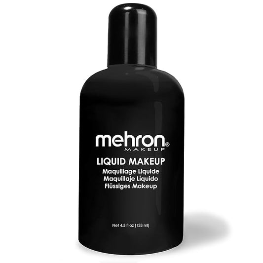 Mehron Makeup Liquid Makeup | Face Paint and Body Paint Perfect for Halloween, Cosplay I Air Brush Compatible 4.5 oz (133 ml) (Black)-Velvo Beauty