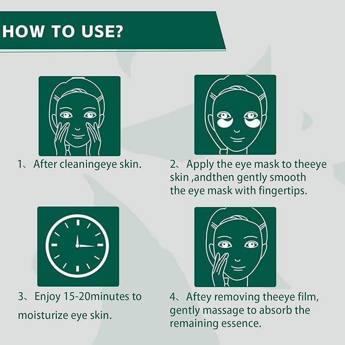 Under Eye Mask,30 pairs Green Tea Extract Anti-Aging Under Eye Mask, Firming Eye Mask, Green Tea Eye Patches,for Eye Moisturizing Dark Circles, Wrinkles, Fine Lines, Under Eye Bags-Velvo Beauty