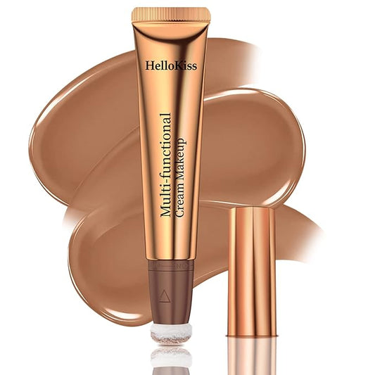 Liquid Contour Beauty Wand, Cream Liquid Contour Stick Matte Bronzer Stick with Cushion Applicator, Lightweight Blendable, Long Lasting Silky Liquid Face Shaping & Contouring Stick | 0# Contour Light brown-Velvo Beauty