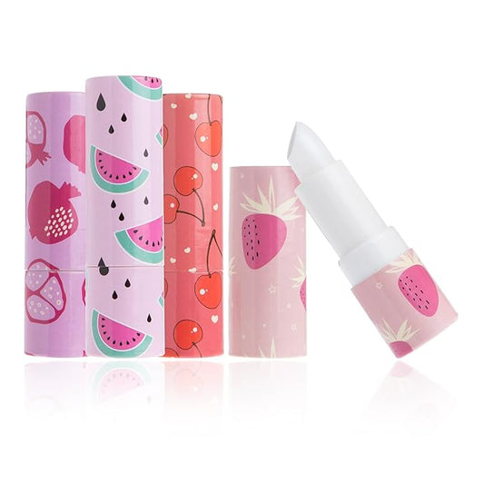 Beauty Concepts Fruity Faves Lip Balm Pack - 4 Pack Moisturizing Lip Balm for Dry Cracked Lips in Fresh Scents (Strawberry, Cherry, Pomegranate, and Watermelon)-Velvo Beauty