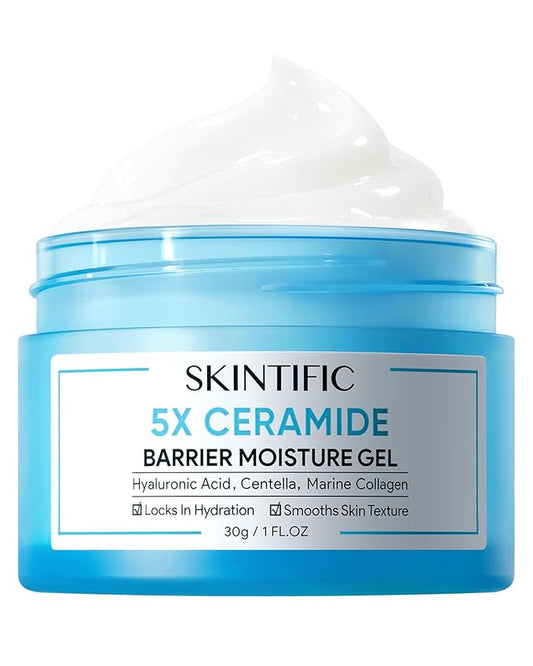 5X Ceramides Moisture Barrier Cream, Hydrating Skin Barrier Repair Face Moisturizer for All Skin Types with Hyaluronic Acid & Centella, Daily Moisturizer, Non-Comedogenic-Velvo Beauty