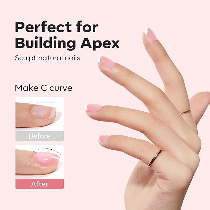 modelones Builder Nail Gel, 8-in-One Jelly Pink Builder, Peachy Pink Rubber Base Gel Polish, LED Lamp Cured Nude Color Base Hardener, Apex Building Strengthener Extension for Girls Home DIY Salon-Velvo Beauty