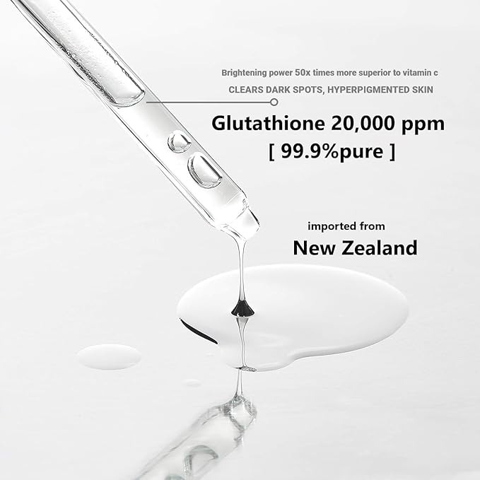 Glutathione Serum with 5+Peptides -20,000ppm Glutathione brightening 50X dark spot Serum for Face- Hyperpigmentation Serum, Anitoxidants B3,B5 C E Niacinamide fights Aging Signs [5 serum in 1]-Velvo Beauty