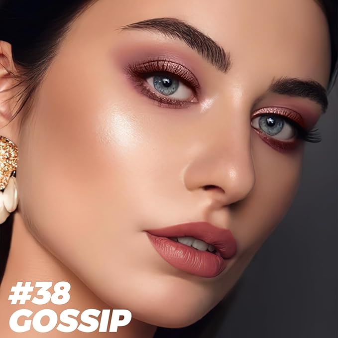 FOCALLURE Shimmer and Matte Cream Eyeshadow Stick,Smooth Brilliant Eye Brightener Pencil for Women,Long Lasting Waterproof Eye Shadow and Liners Makeup,GOSSIP-Velvo Beauty