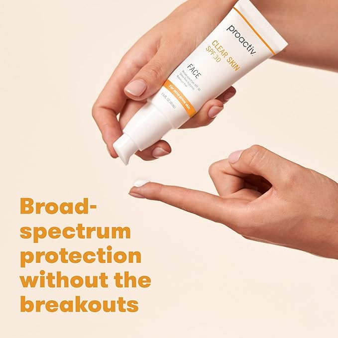Proactiv Clear Skin Face Sunscreen Moisturizer With SPF 30 - Hydrating SPF Lotion And Sensitive Skin Sunscreen For Oily Skin And Acne-Prone Skin, Oil Free Matte Skincare Sunscreen, 1.5oz-Velvo Beauty