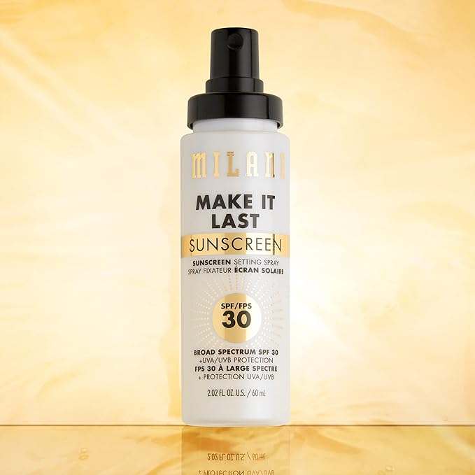 Milani Make It Last Sunscreen - Sunscreen Setting Spray with SPF 30 - Makeup Primer and Setting Spray with SPF30 Sunscreen, Long Lasting Makeup Finishing Spray-Velvo Beauty