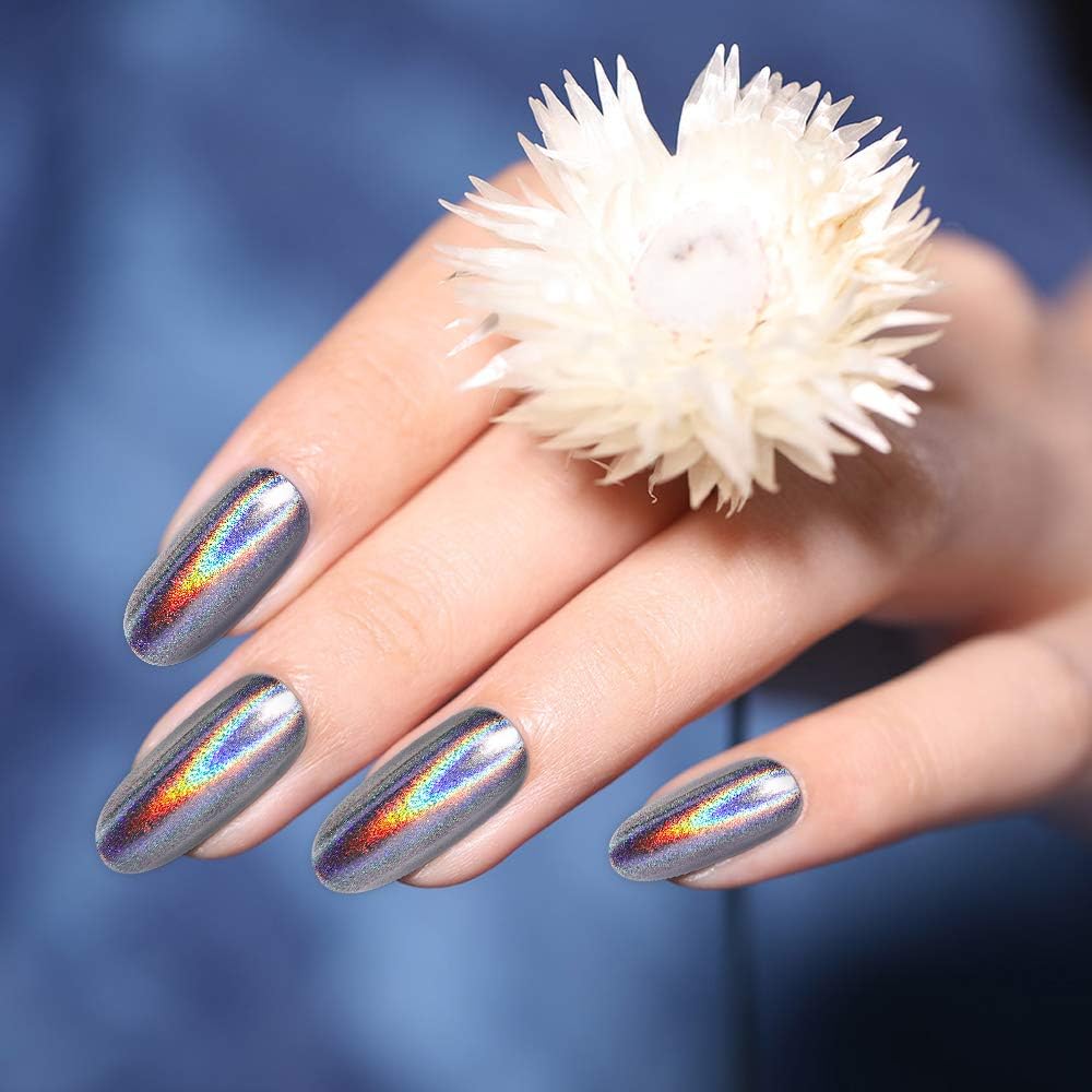 Artdone 16 Jars Chrome Nail Powder Nail Art Fimo Striping Tape Lines Decoration Metallic Mirror Effect Holographic Aurora Chameleon Pigment Powder 1g/Jar Pearl for Resin Craft & Nail Art-Velvo Beauty