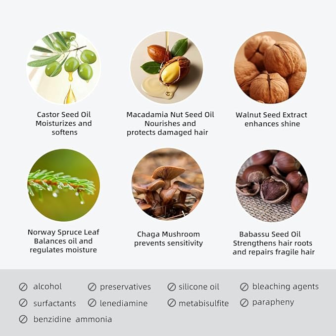 NOUGAT Amber Brown Natural Permanent Hair Color Kit,Dermatologically Tested, Ammonia & Alcohol Free, 100% Grey Coverage, Hair Mask & Essence included, Long Lasting-Velvo Beauty