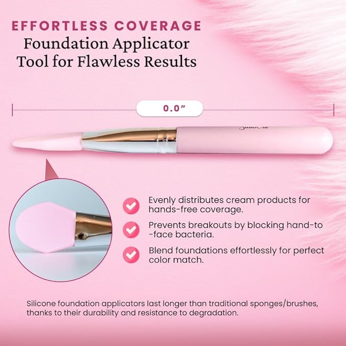 StansOut Foundation Applicator - Liquid Foundation Brush, for Cream or Powder - Easy to Clean - Travel-Friendly, Durable - Ideal for Professional Makeup Results - Pointed Shape, Smooth Silicone Edge-Velvo Beauty