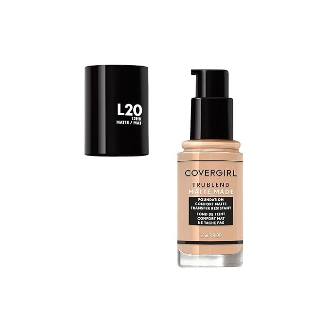 COVERGIRL TruBlend Matte Made Liquid Foundation, Light Ivory , 1 Fl Oz (Pack of 1)-Velvo Beauty