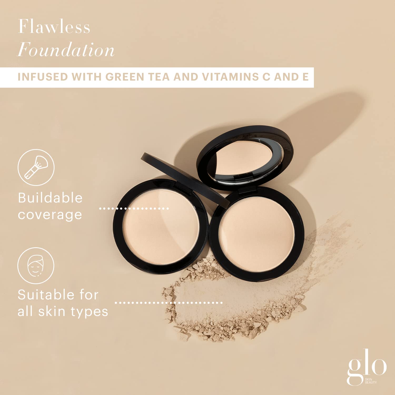 Glo Skin Beauty Pressed Base Powder Foundation Makeup (Natural Fair) - Flawless Coverage for a Radiant Natural, Second-Skin Finish-Velvo Beauty
