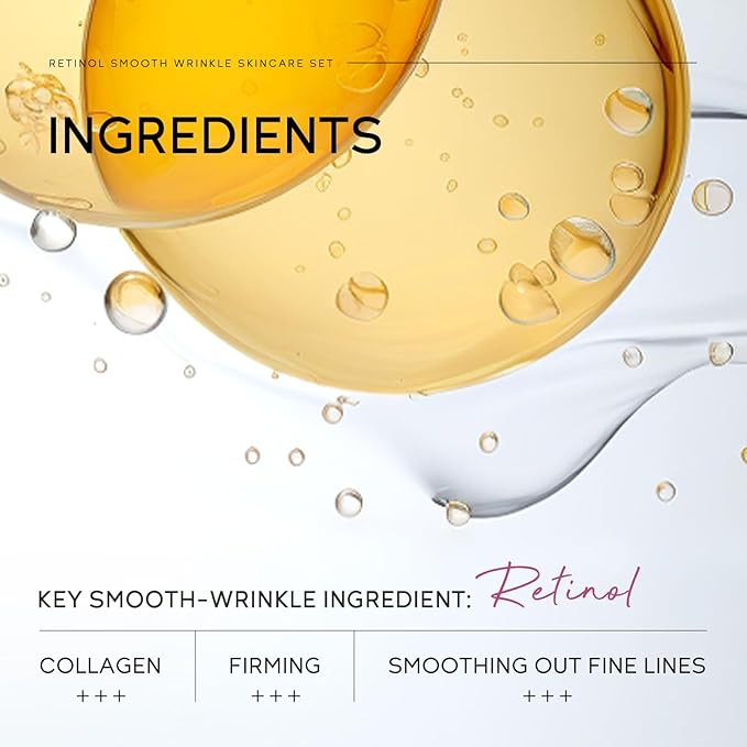 Anti Aging Skin Care Set, 1% Retinol Dark Spot Remover for Face with Face Serum & Moisturizer, Travel Size Skincare Set for Women, Reduce Wrinkles, Firm & Hydrate for All Skin Types-Velvo Beauty