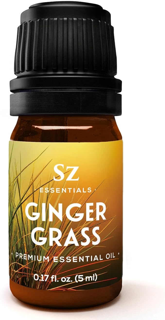 – Ginger Grass Essential Oil – 100% Pure & Undiluted (Cymbopogon martinii VAR. Sofia)– Fresh Citrusy Earthy Aroma – Aromatherapy, Perfumery, Skin Care – Therapeutic Grade - 1/6 oz. 5 mL-Velvo Beauty