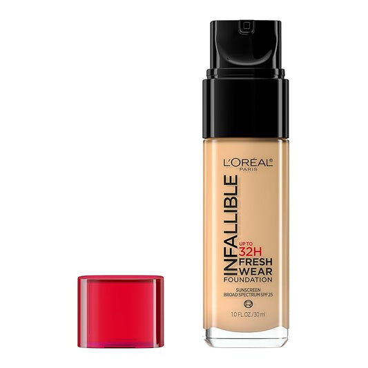 L'Oreal Paris Makeup Infallible Up to 32 Hour Fresh Wear Lightweight Foundation, 445 Vanilla, 1 Fl Oz, Packaging May Vary-Velvo Beauty
