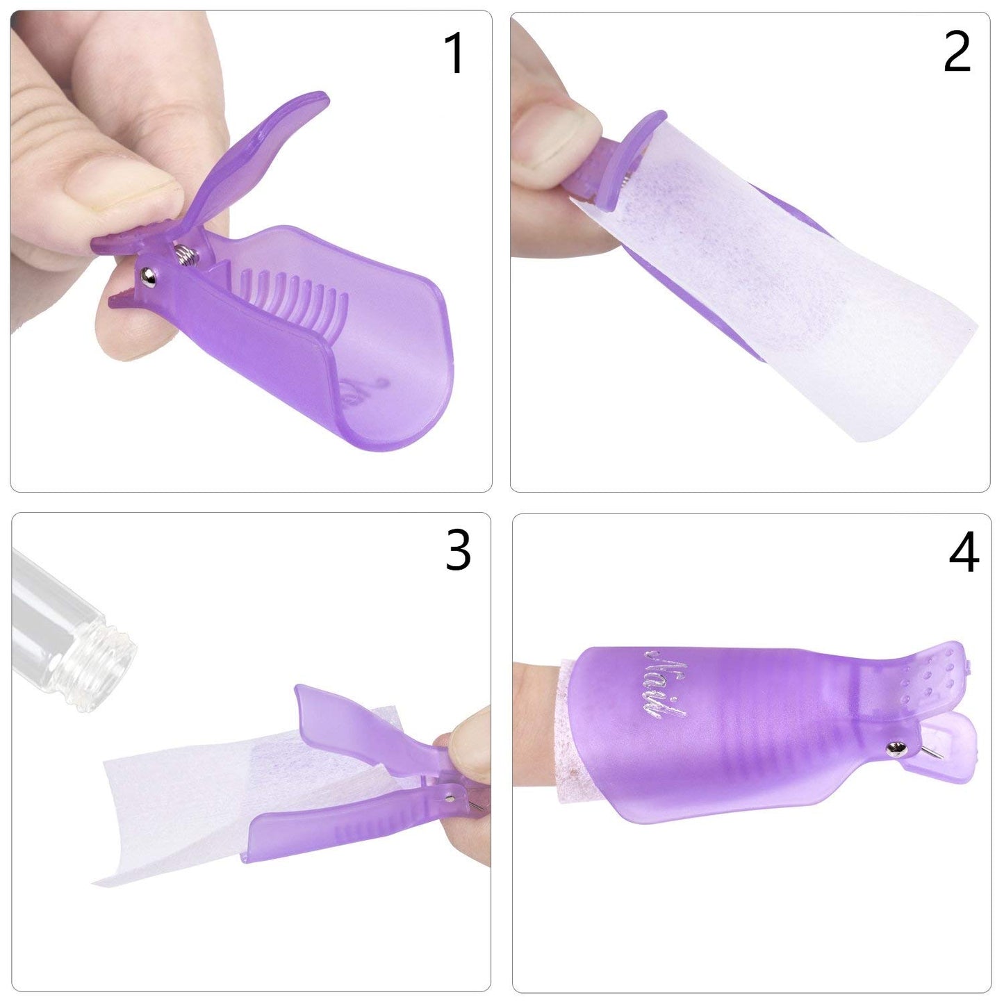 650 Pcs Lint Free Nail Wipes 2" x 2" Nail Polish Removers Cotton Pads and 20 Pcs Reusable Toes & Fingers Nail Soak Off Clips-Velvo Beauty