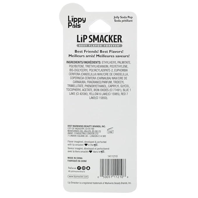 Lip Smacker Christmas Holiday Lip Balm Reindeer Lippy Pal, Flavored Moisturizing & Smoothing Soft Shine Lip Balm, Hydrating & Protecting Fun Tasty Flavors, Cruelty-Free & Vegan - Jolly Soda Pop-Velvo Beauty