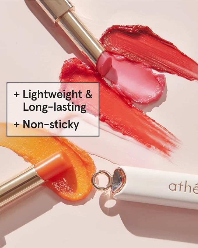 ATHÉ Authentic Lip Balm 07 MERRILY (Tinted), Lightweight Wear & Plumping Lips without Stickiness, Moisturizing & Nourishing Plant-Based Vegan Chapstick for Dry, Petrolatum Free, Cruelty-Free-Velvo Beauty