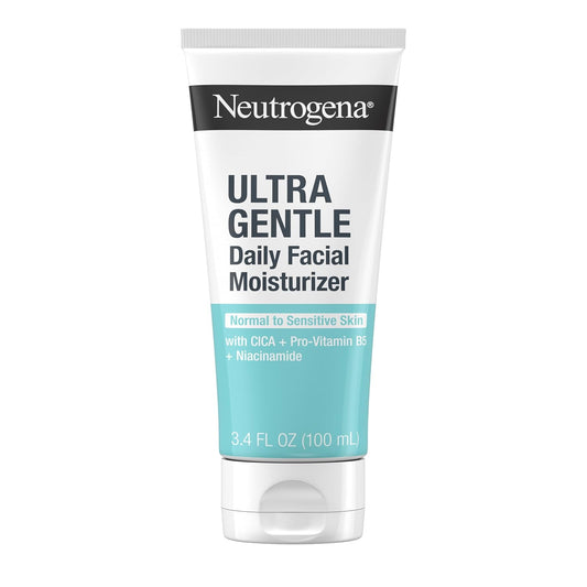 Neutrogena Fragrance Free Daily Facial Moisturizer, Face & Neck Moisturizer for Sensitive Skin with Vitamin B3, Pro-Vitamin B5 & Vitamin E Supports Skin's Dynamic Barrier, 3.4 fl. oz-Velvo Beauty