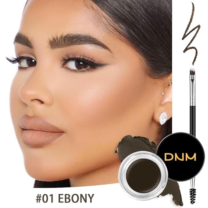 evpct Eyebrow Stencils Kit for Women Shaping, Eyebrow Shaper Makeup Kit, Eye Brow Stencil Shaper Tinting kits for Women, with Eyeliner, Eyebrows Pencil, Pomade, Brush and 10 Stencils, Kit-01# EBONY-Velvo Beauty