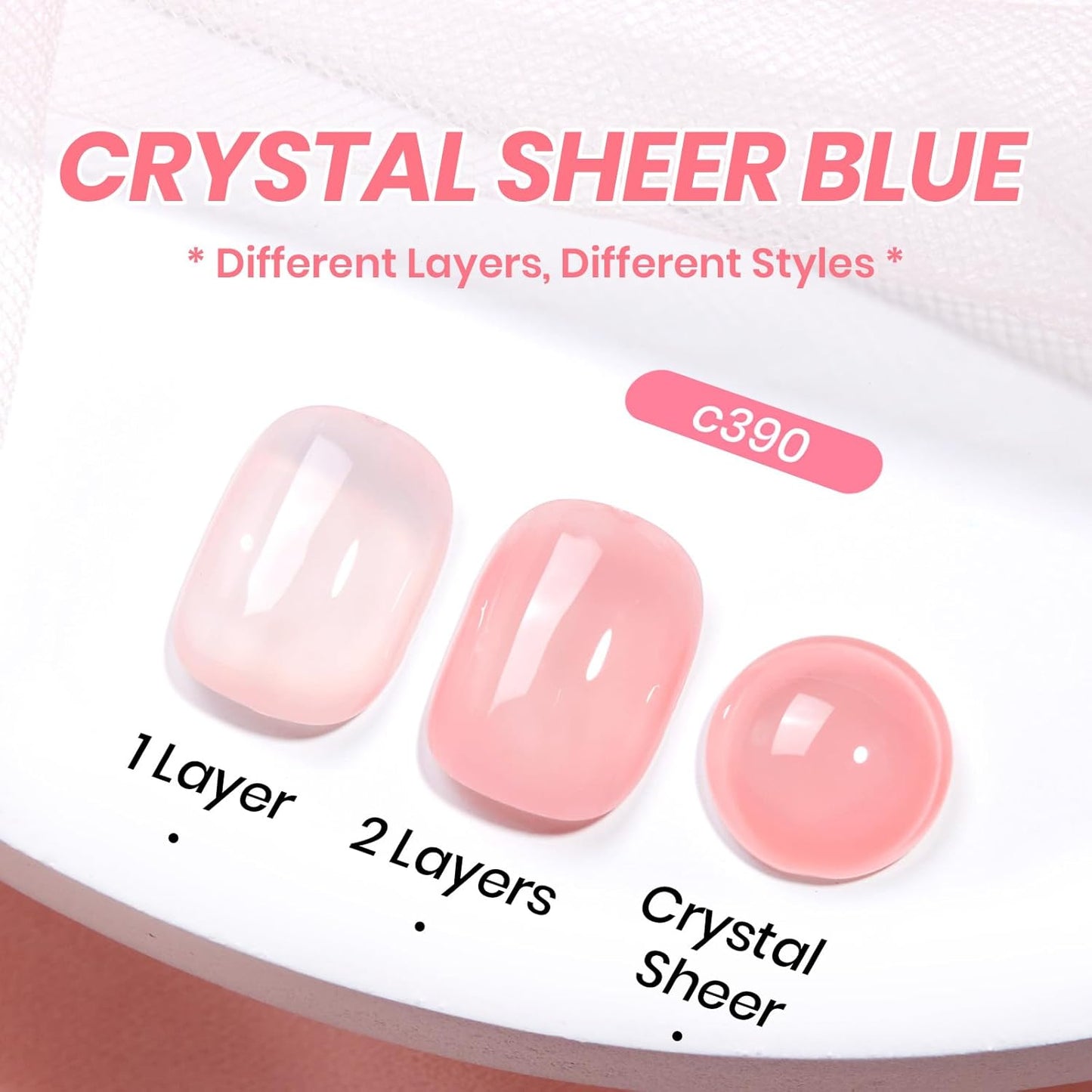 Beetles Nude Pink Gel Nail Polish - 15ml Nude Color Jelly Pink Gel Polish Sheer Translucent Effect Nail Concealer Soak Off UV LED Nail Lamp French Nail Art Gifts for Women Girls-Velvo Beauty