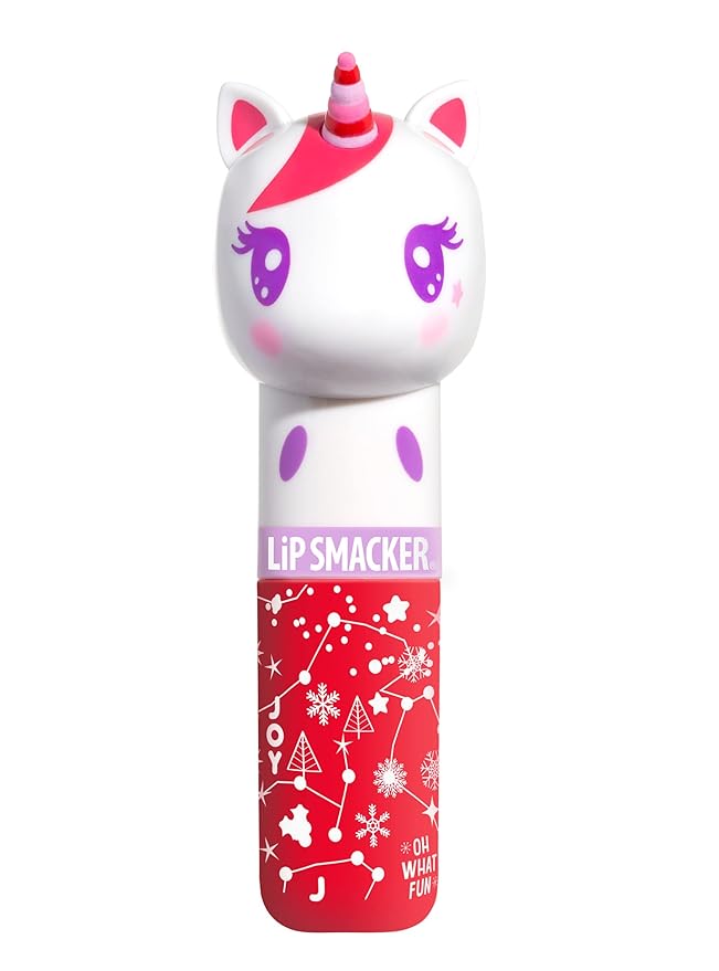Lip Smacker Lippy Pals Unicorn Holiday, Flavored Moisturizing & Smoothing Soft Shine Lip Balm, Hydrating & Protecting Fun Tasty Flavors, Cruelty-Free & Vegan - Cotton Candy Dream-Velvo Beauty