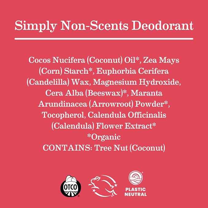 Earth Mama Simply Non-Scents Deodorant | Fragrance-free + Safe for Sensitive Skin, Pregnancy and Breastfeeding, Contains Organic Calendula and Coconut Oil, No Baking Soda or Aluminum, 2.65-Ounce-Velvo Beauty