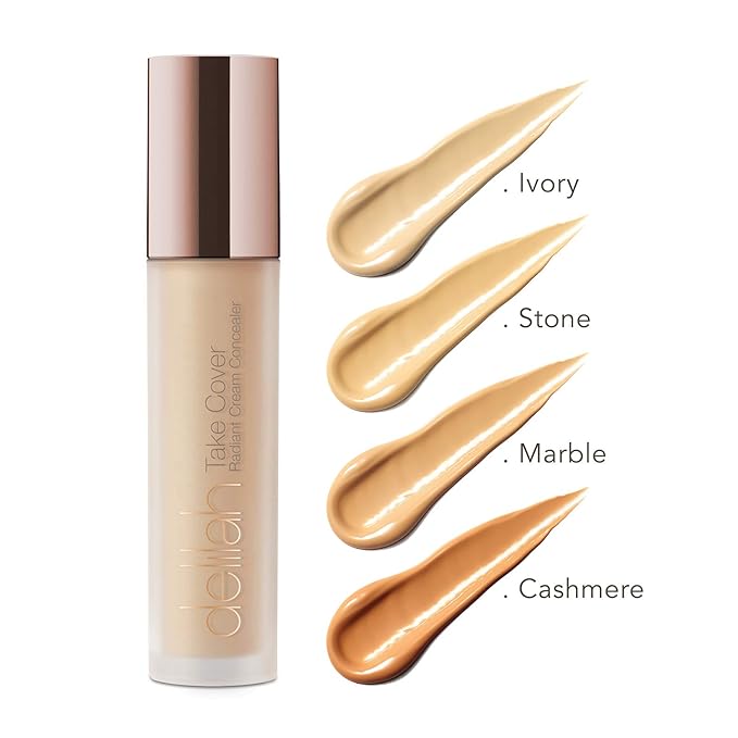 delilah - Take Cover Radiant Cream Concealer - Chashmere - Blendable, Hydrating, Long-Lasting, Light Reflecting, Imperfections Corrector - Enriched with Vitamin E - Medium to Full Coverage - 0.12 Oz-Velvo Beauty
