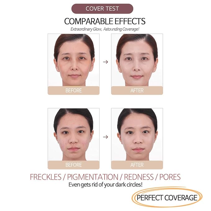 MIBA Ion Calcium Foundation Double Cushion RX 25 g / 0.88 oz Big Cushion SEASON2 Long Lasting Effect for Dewy Skin. Skin moisturizing. Skin tightening relief. Fine coverage. Smooth adhesion (No 23)-Velvo Beauty