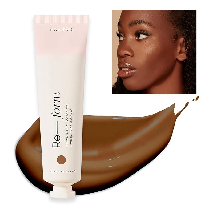 HALEYS Re-form Luminous Skin Foundation, VEGAN + CRUELTY-FREE, Blurs, Conceals, Blendable, Buildable Med-to-Full Coverage, Weightless, Oil-free, All-Day Wear, Hyaluronic Acid, All skin types (7.25)-Velvo Beauty